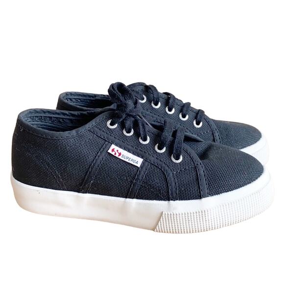 Superga 2730 COTJ BLACK-WHITE platform sneaker 13.5 - Picture 1 of 9